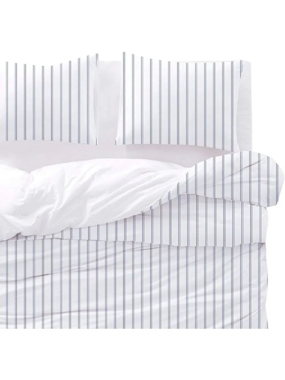 Striped Comforter Set - Soft Lightweight Bedding, Farmhouse Ticking Stripe